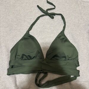 Kona Sol Deep Green Wrap Bikini Top
